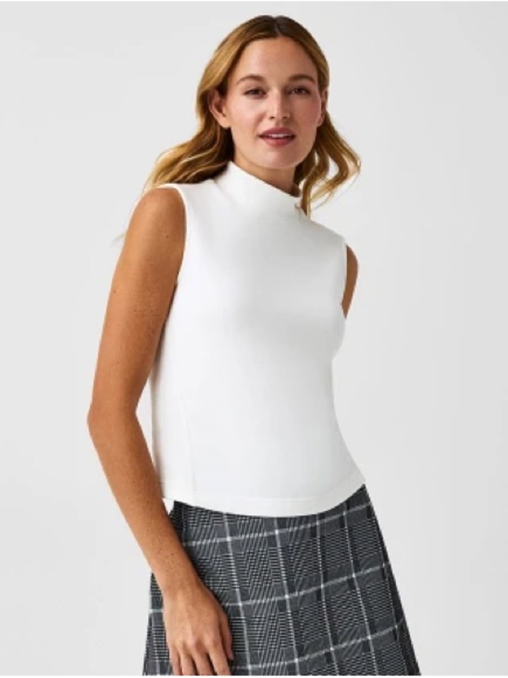 SPANX AirLuxe Mock Turtleneck Top – Sleeveless Stretch Top